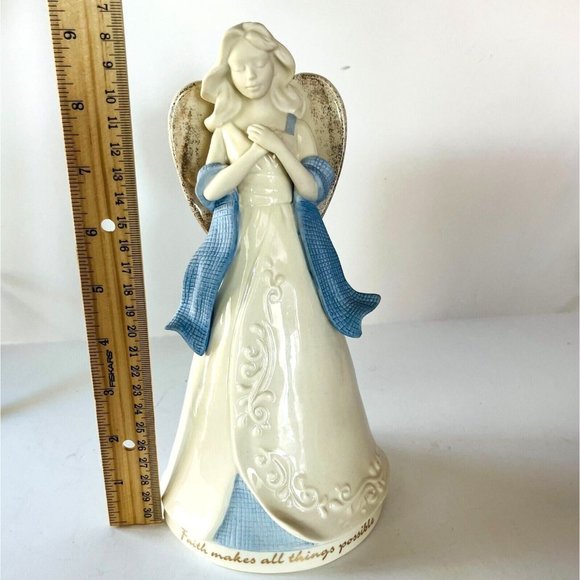 Lenox Gifts of Grace 9" Angel Figurine *Faith/Wind Up  Musical/Porcelain Glossy - Picture 15 of 15